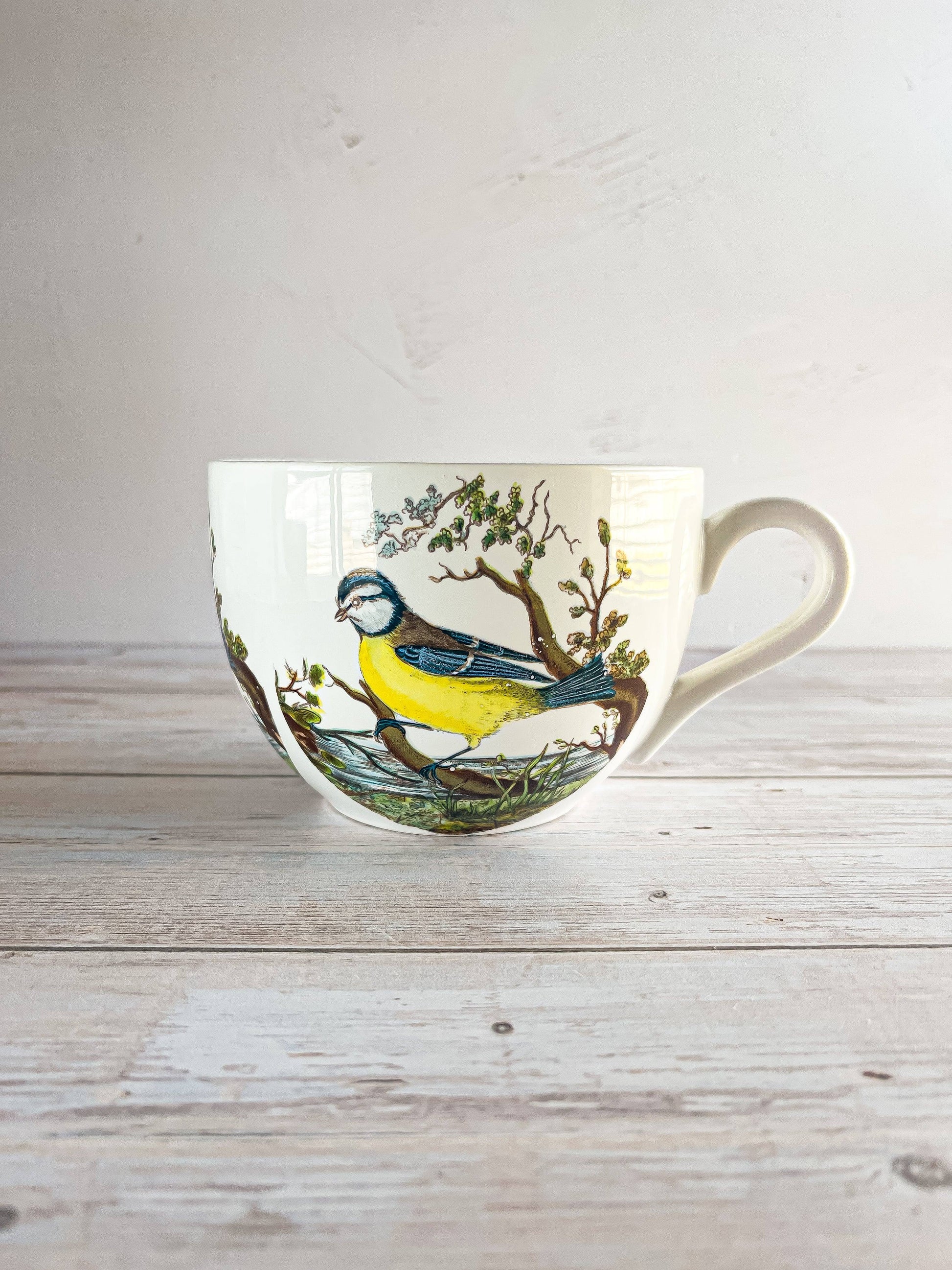 Portmeirion Birds of Britain Oversized Cup – 'Blue Tit' Design - SOSC Home