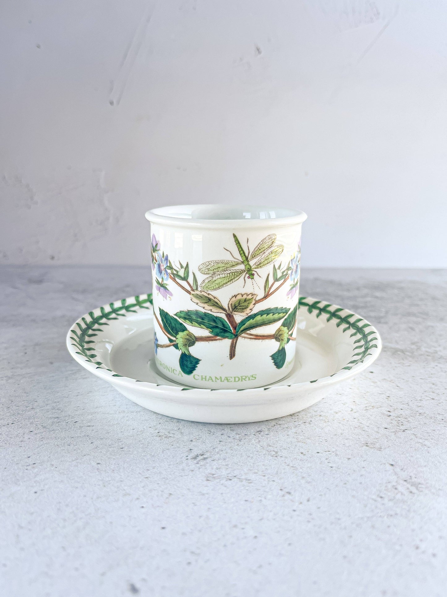 Portmeirion Botanic Garden Flat Demitasse Cup & Saucer Set - ‘Speedwell’ Design - SOSC Home