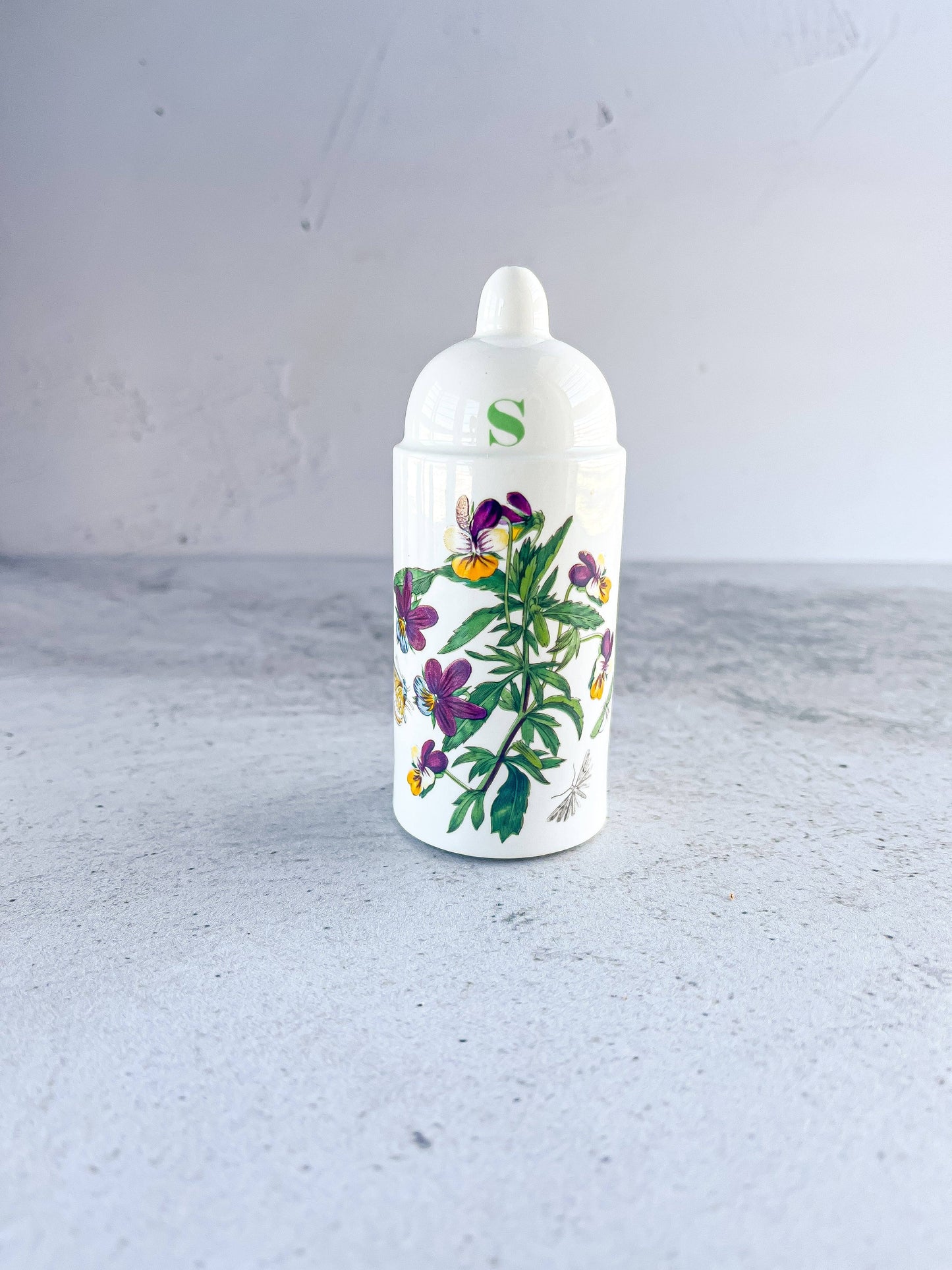 Portmeirion Botanic Garden Salt and Pepper Shaker Set - Heartsease & Cotton Flower Designs - SOSC Home