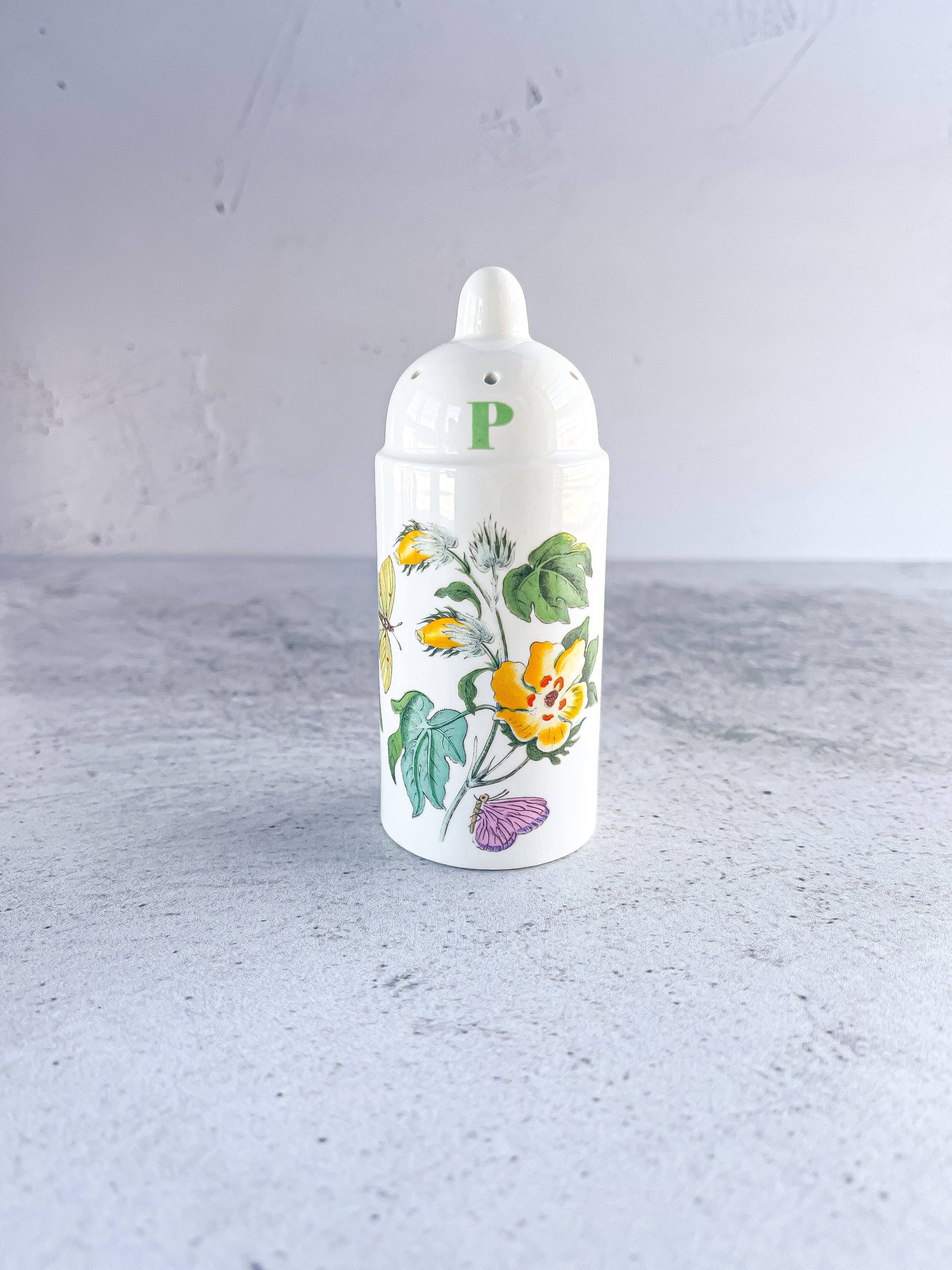 Portmeirion Botanic Garden Salt and Pepper Shaker Set - Heartsease & Cotton Flower Designs - SOSC Home