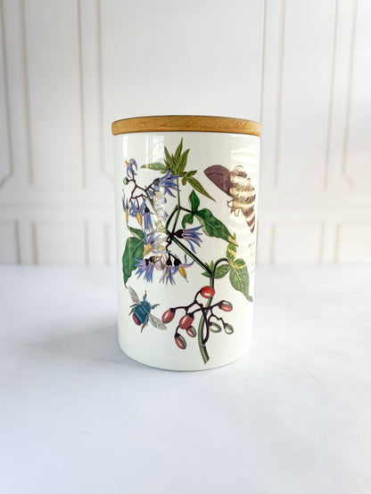 Portmeirion Botanic Garden Storage Jar with Wooden Lid – ‘Woody Nightshade’ Design - SOSC Home