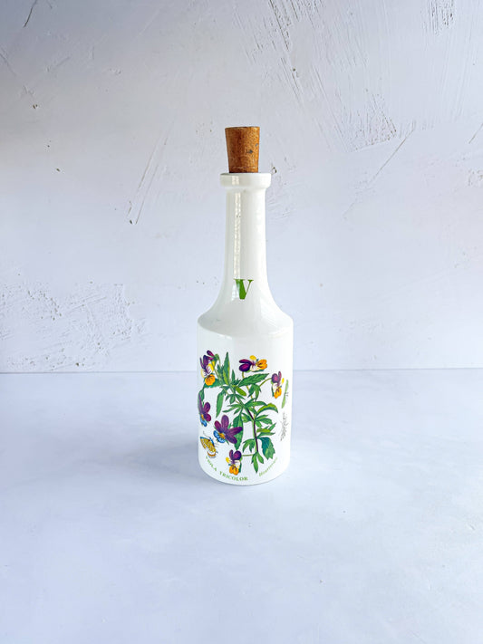 Portmeirion Botanic Garden Vinegar Cruet with Stopper – 'Heartsease' (Viola Tricolor) Design - SOSC Home