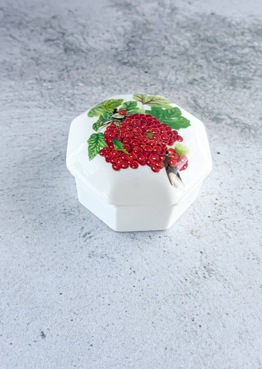 Portmeirion Pomona Octagonal Box and Lid - 'Red Currants' Design - SOSC Home