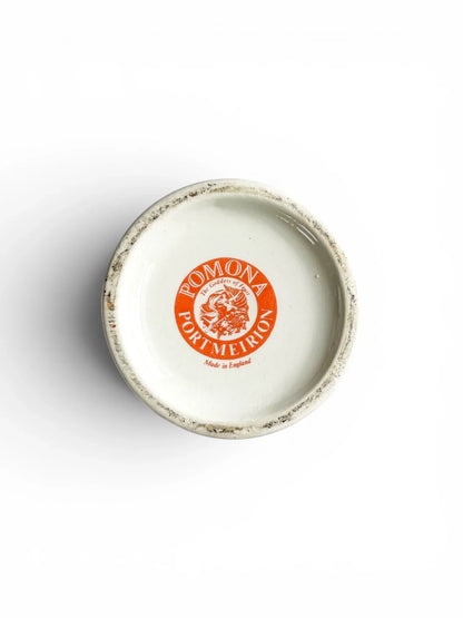 Base of a vintage Portmeirion Pomona Reine Claude Plum vase showing the original Portmeirion Made in England backstamp.