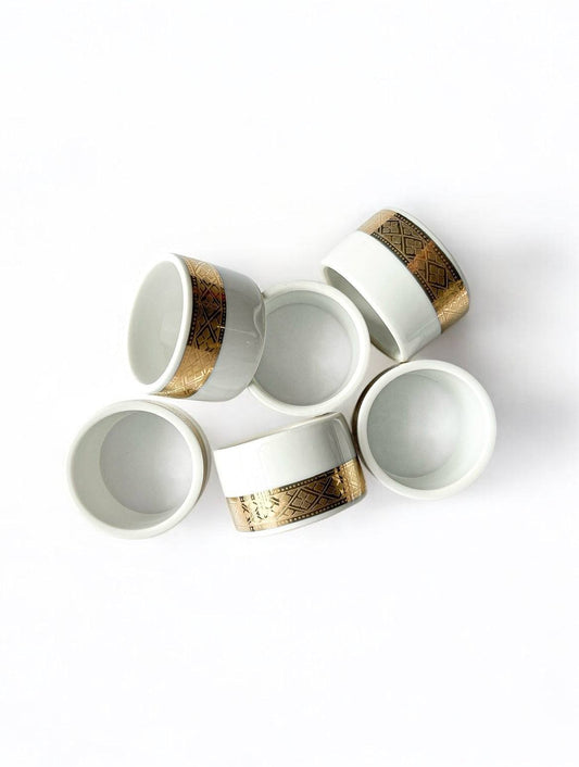 Presidential Collection Set of 6 Napkin Rings - 'Reflections in Gold' Collection - SOSC Home