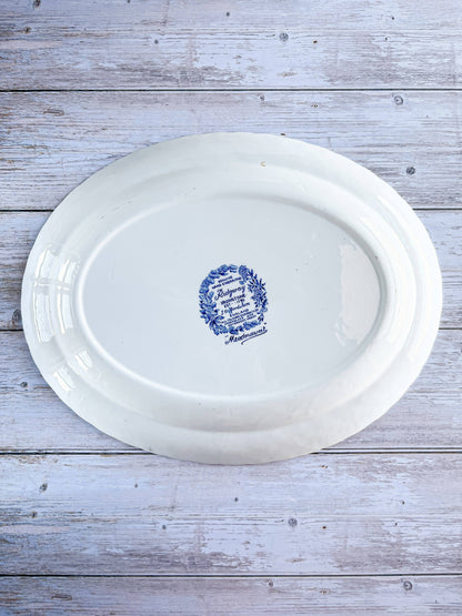 Ridgway Large Oval Serving Platter - ‘Meadowsweet’ in Blue Collection - SOSC Home