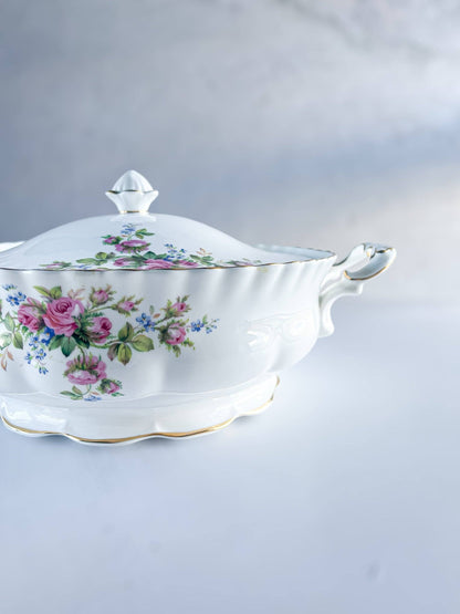 Royal Albert Round Covered Vegetable Tureen - 'Moss Rose' Collection - SOSC Home