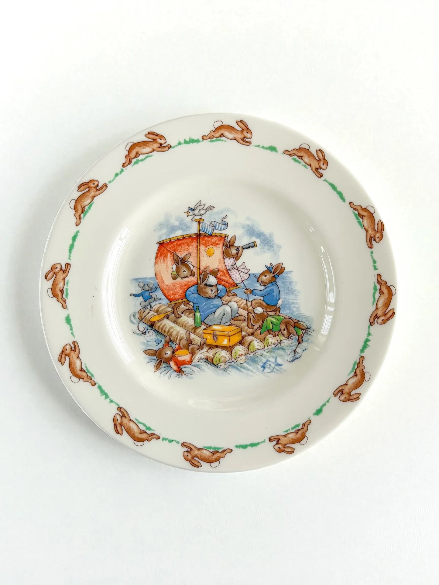 Royal Doulton Bunnykins Bread and Butter Plate | 'Raft' Scene - SOSC Home