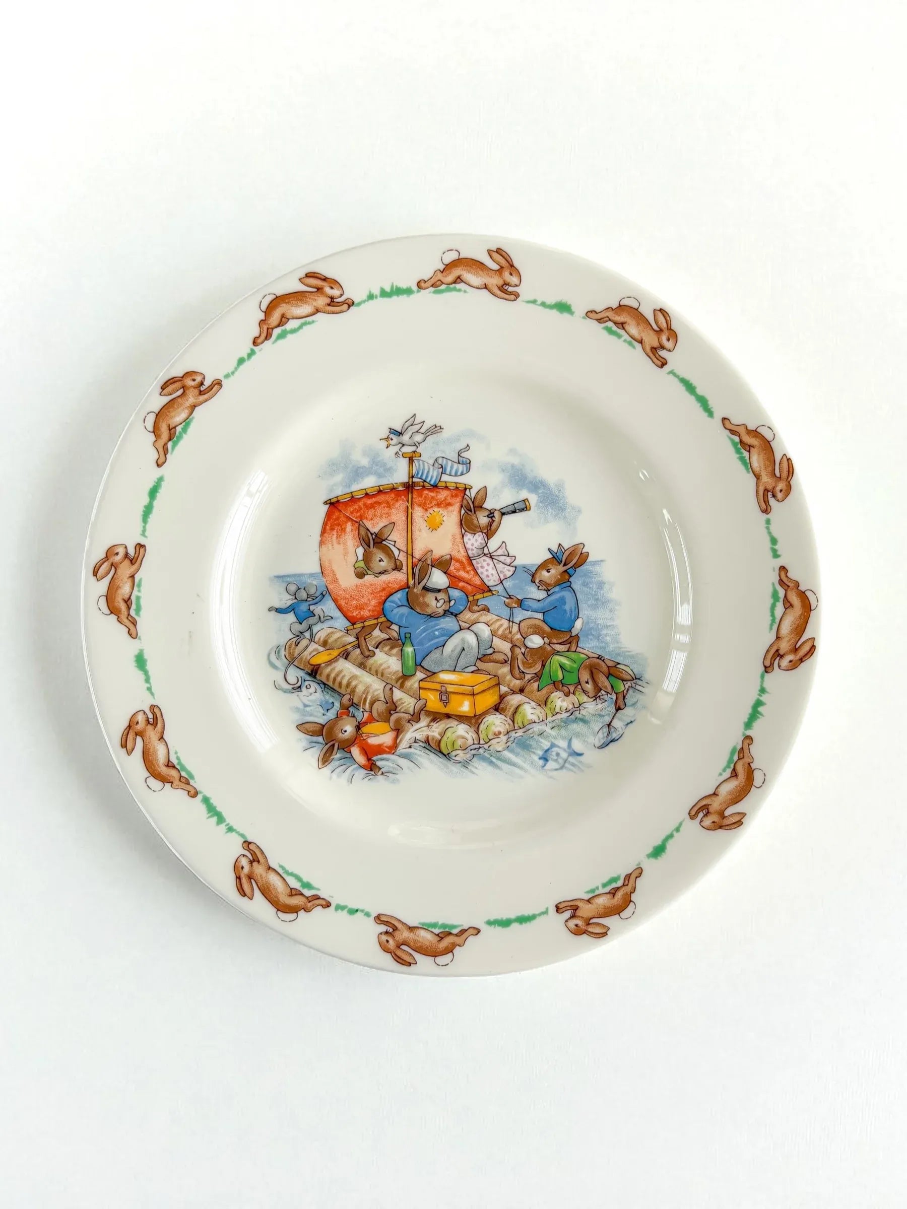 Royal Doulton Bunnykins Bread and Butter Plate | 'Raft' Scene - SOSC Home
