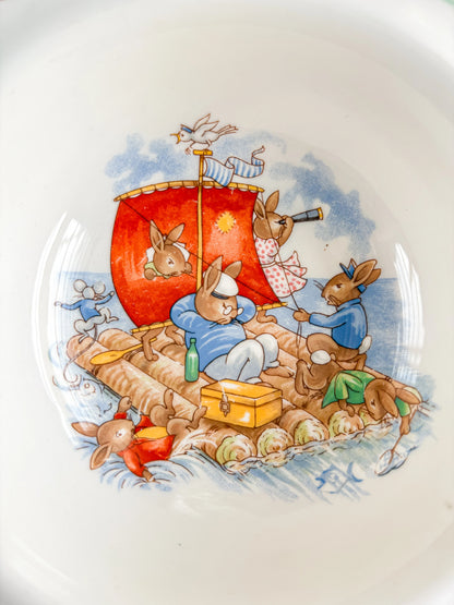 Royal Doulton Bunnykins Fruit/Dessert Bowl | 'Raft' Scene (Rim Edge) - SOSC Home