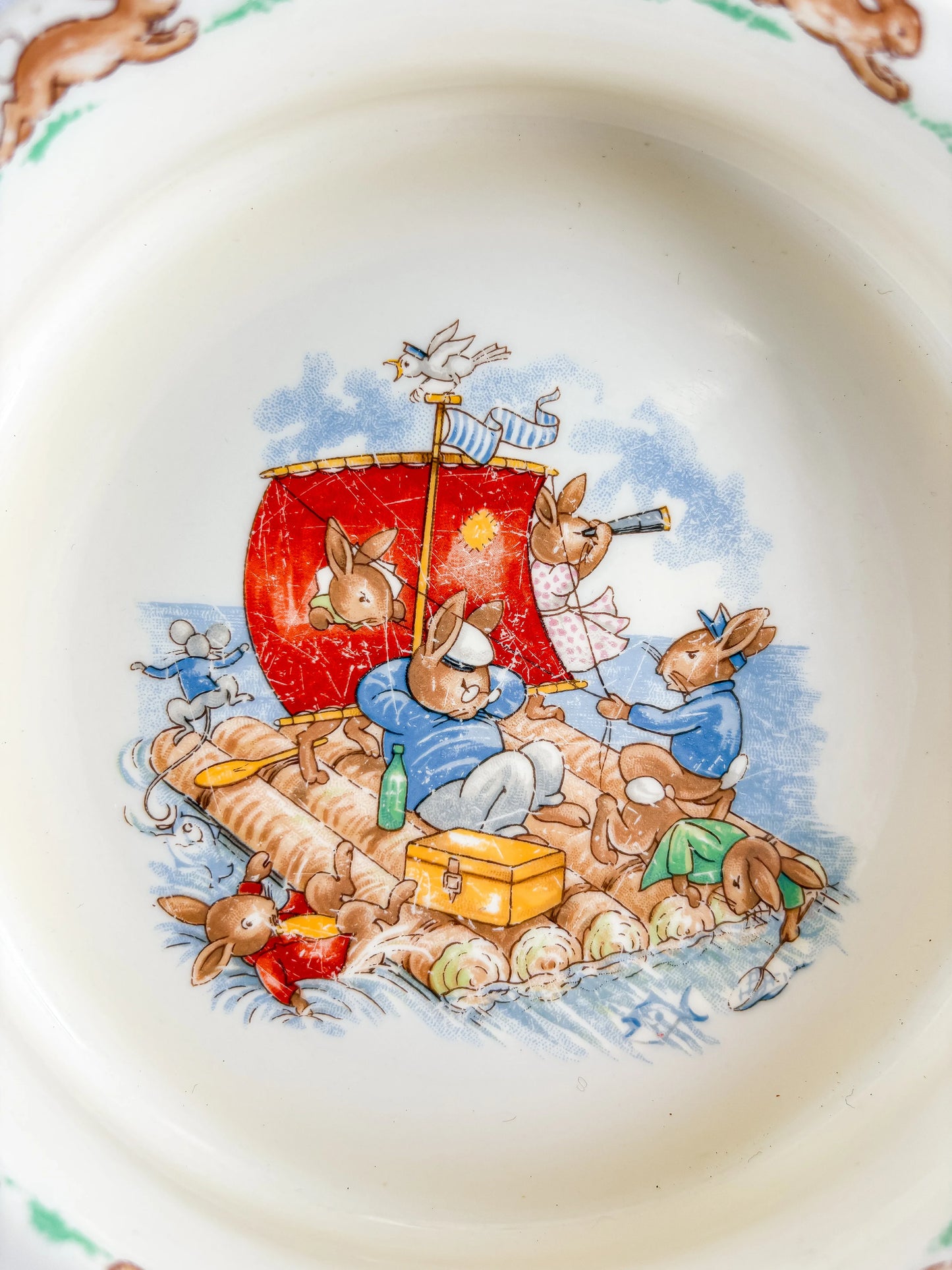 Royal Doulton Bunnykins Fruit/Dessert Bowl | 'Raft' Scene - SOSC Home