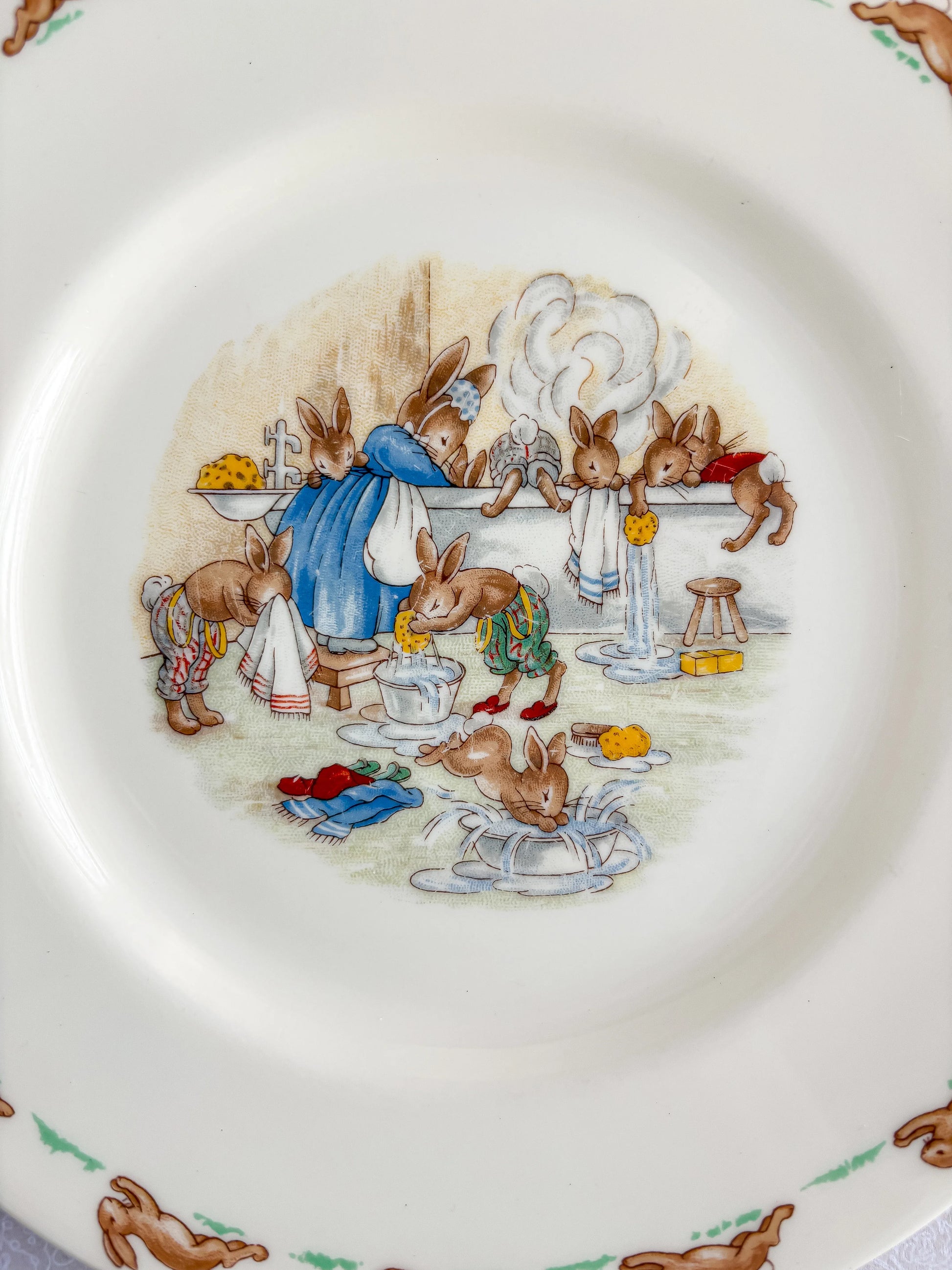 Royal Doulton Bunnykins Salad Plate | 'Bath Time' Design - SOSC Home