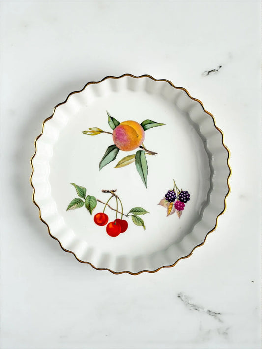 Royal Worcester Scalloped Quiche Dish | ‘Evesham Gold’ Collection - SOSC Home