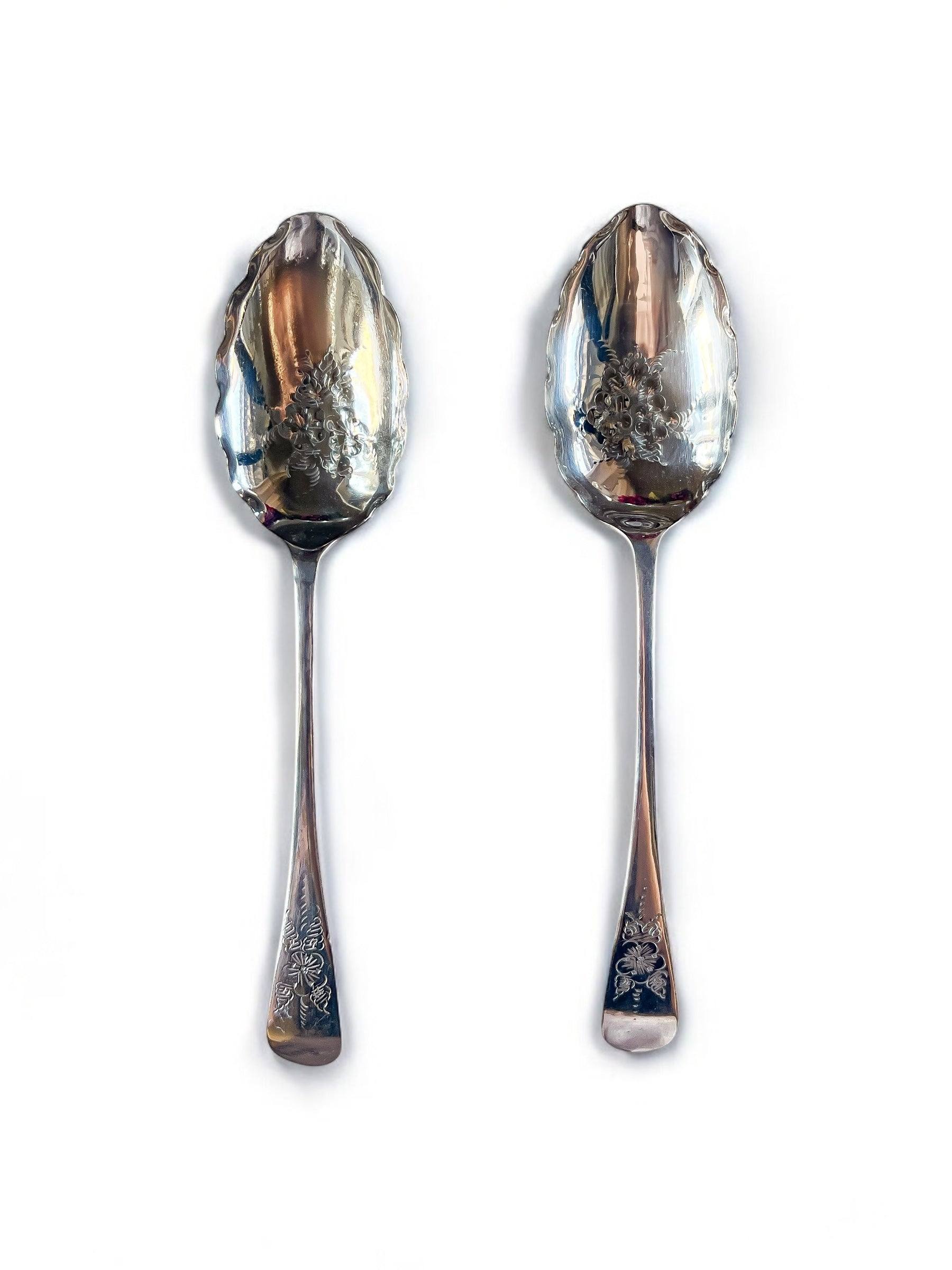Serving Spoons in Original Satin-Lined Box | Grape Motif - SOSC Home