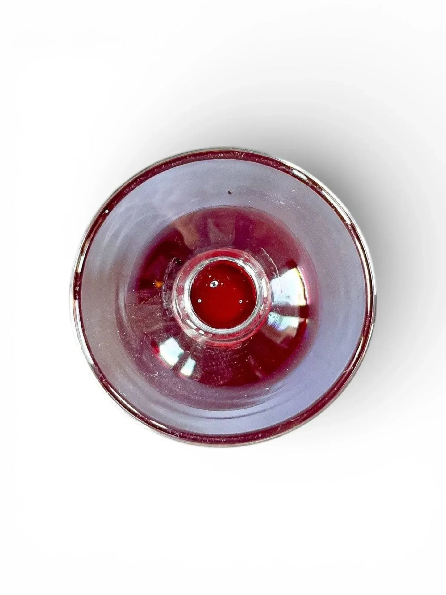 Set of 4 Deep Ruby Goblets with Turned Glass Stems