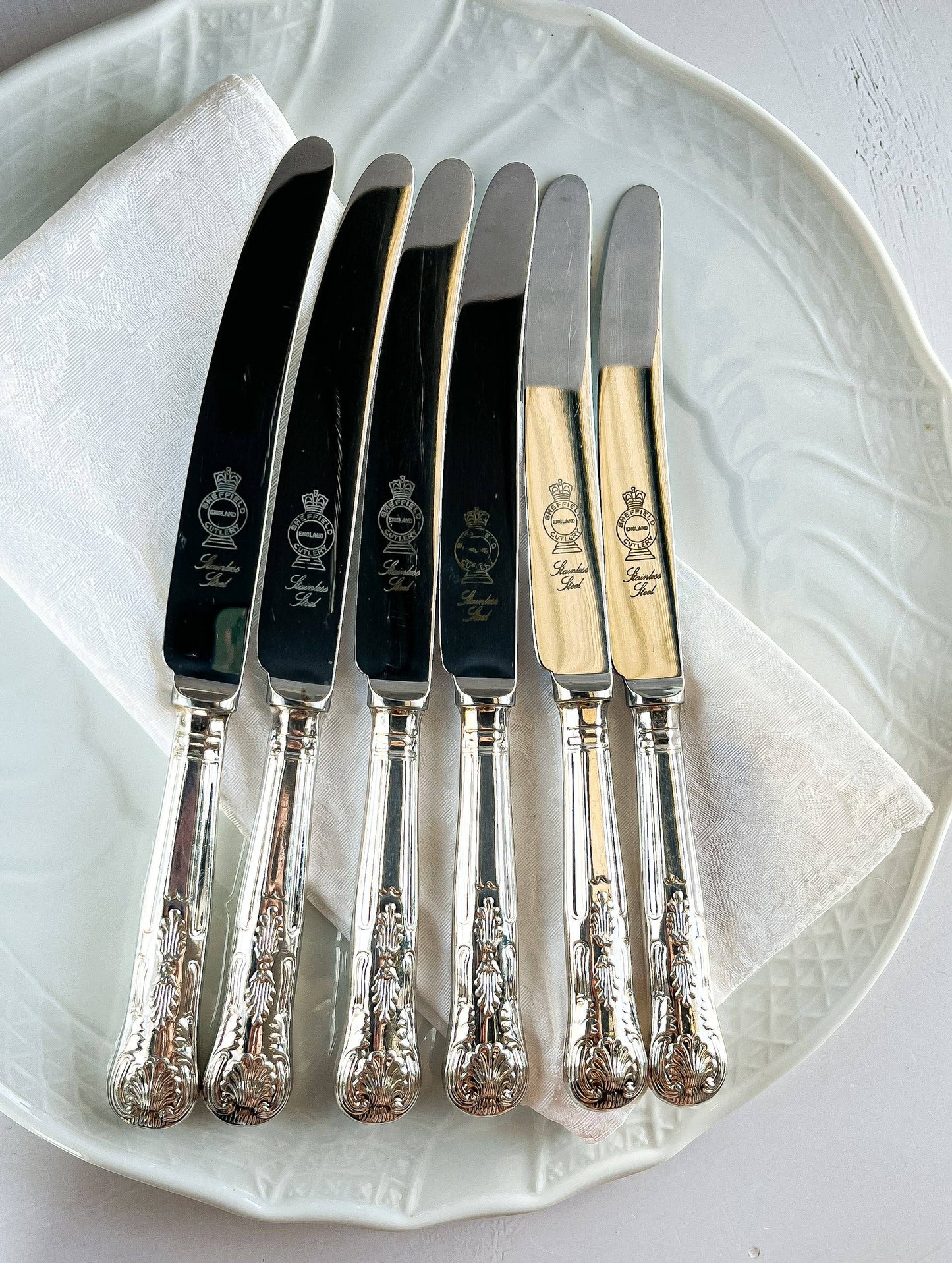 Sheffield Cutlery Co. Set of 6 Dinner Knives - ‘Kings’ Pattern - SOSC Home