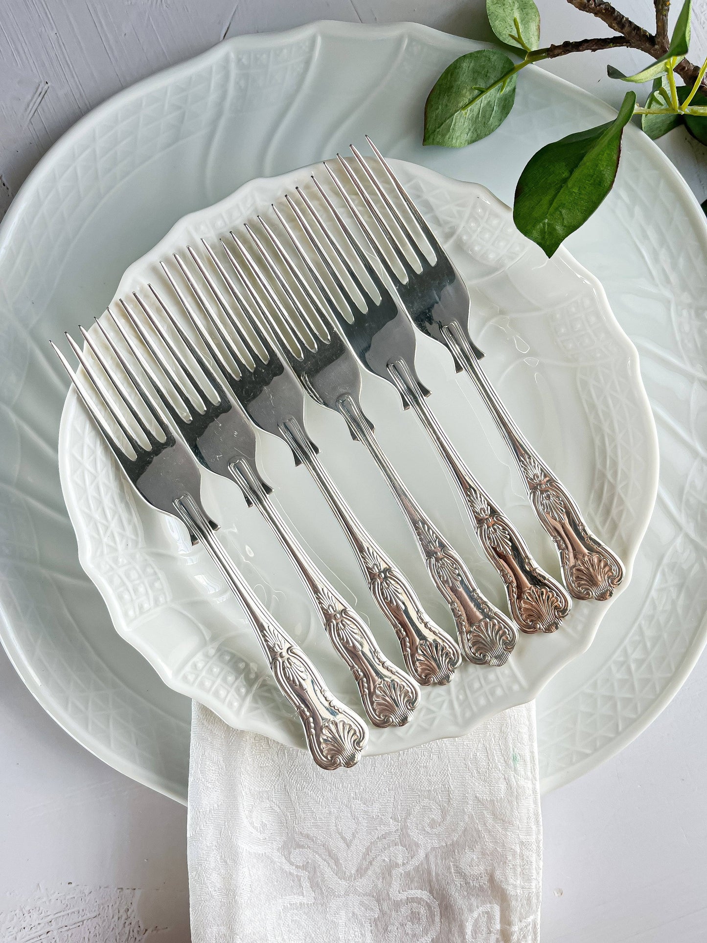 Sheffield Cutlery Co. Set of 6 Luncheon Forks - ‘Kings’ Pattern - SOSC Home