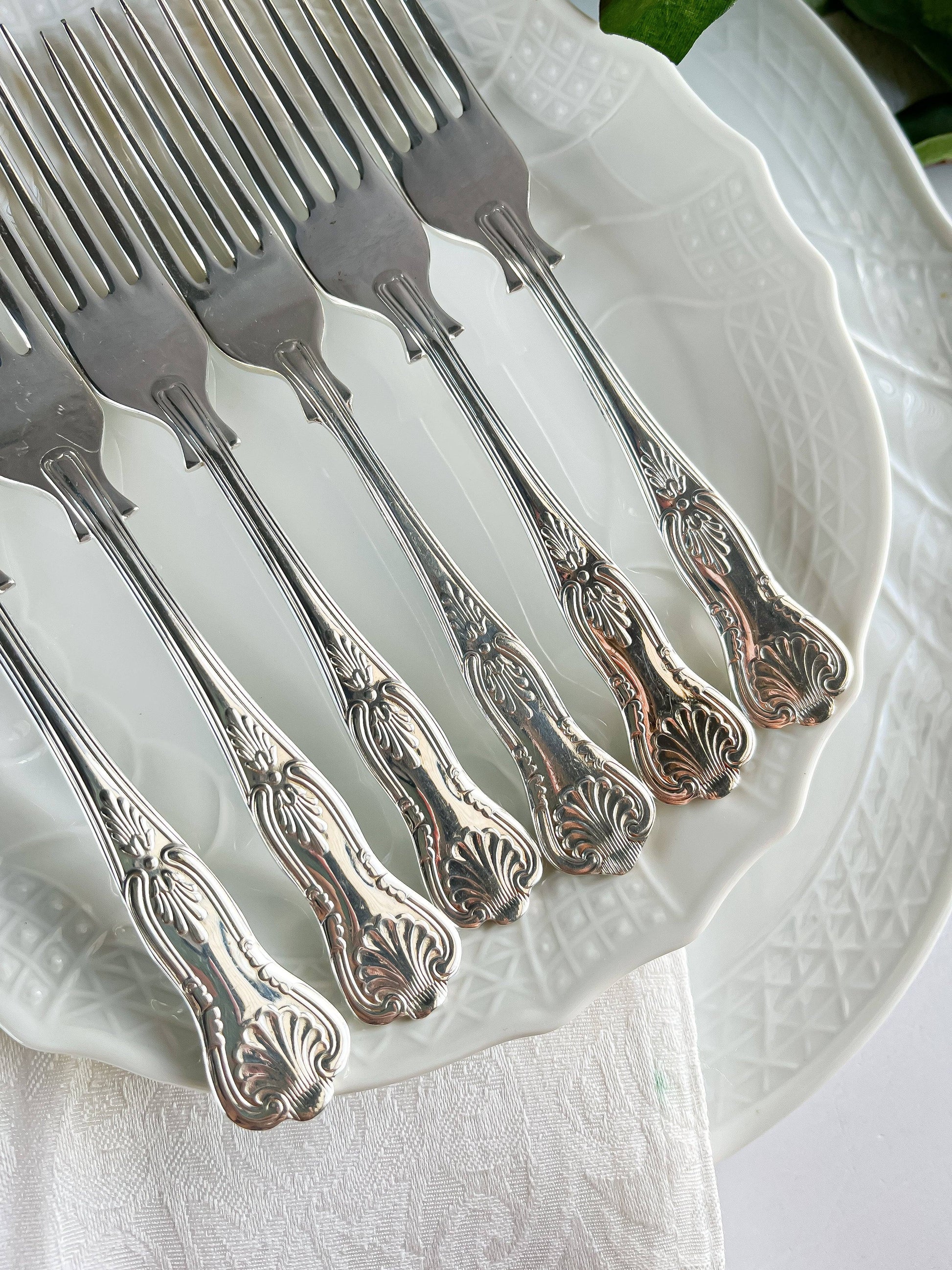 Sheffield Cutlery Co. Set of 6 Luncheon Forks - ‘Kings’ Pattern - SOSC Home