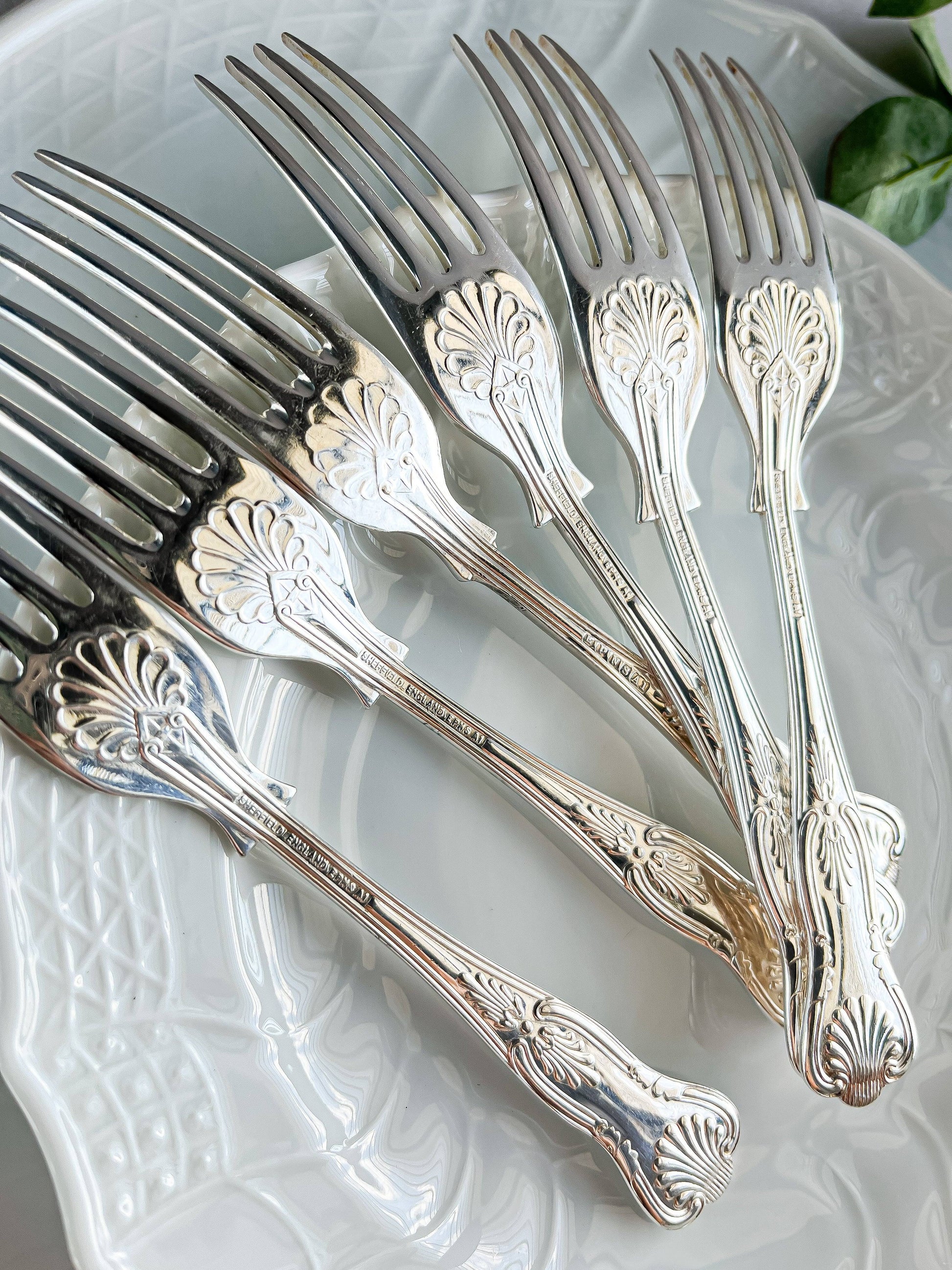 Sheffield Cutlery Co. Set of 6 Luncheon Forks - ‘Kings’ Pattern - SOSC Home