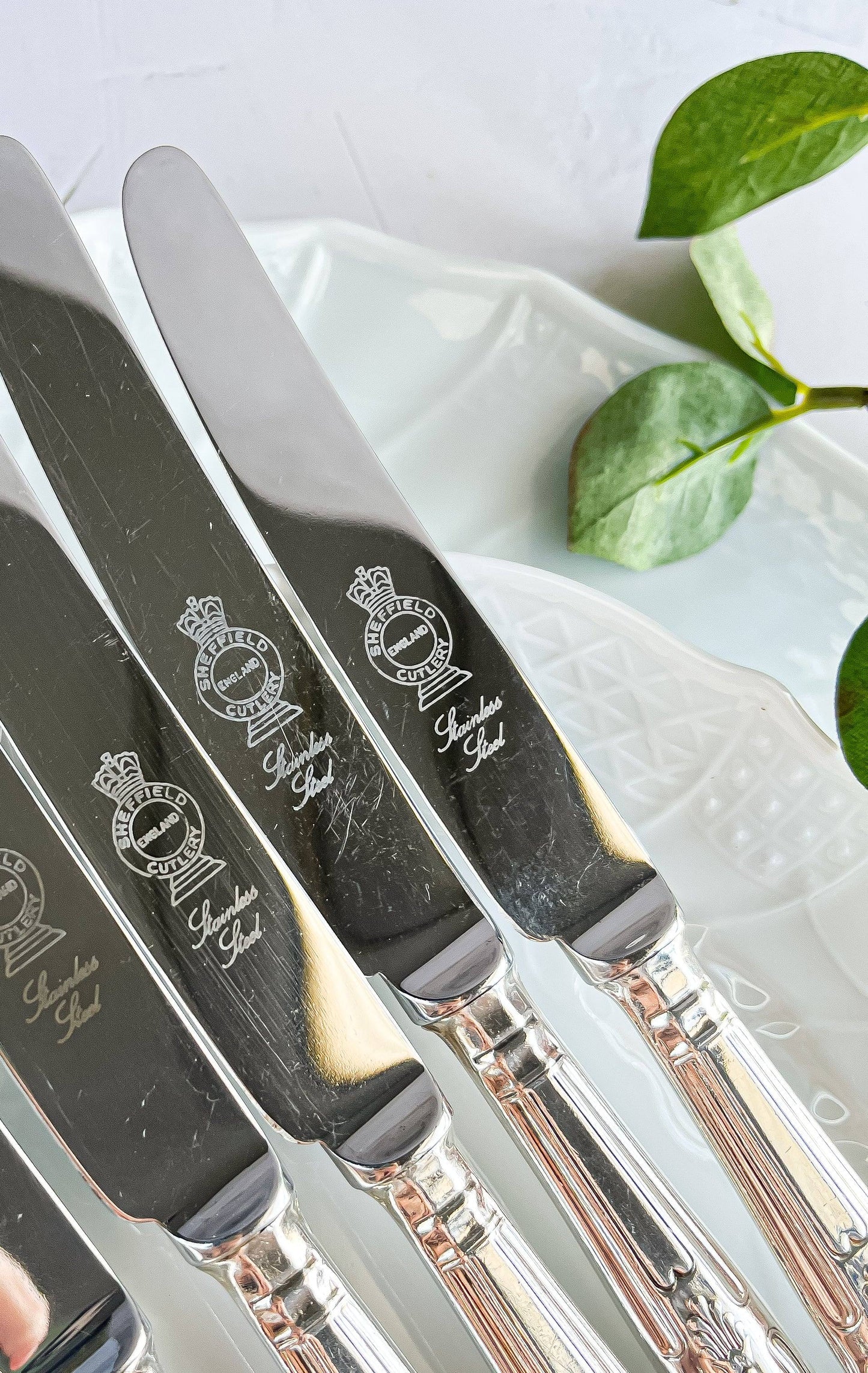 Sheffield Cutlery Co. Set of 6 Luncheon Knives - ‘Kings’ Pattern - SOSC Home