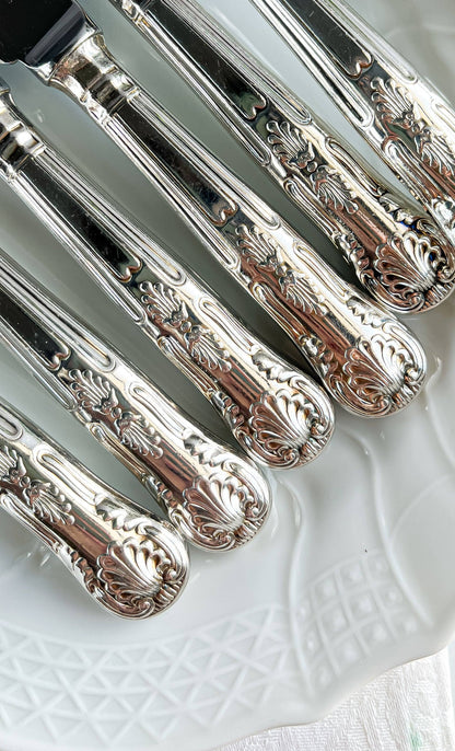 Sheffield Cutlery Co. Set of 6 Luncheon Knives - ‘Kings’ Pattern - SOSC Home