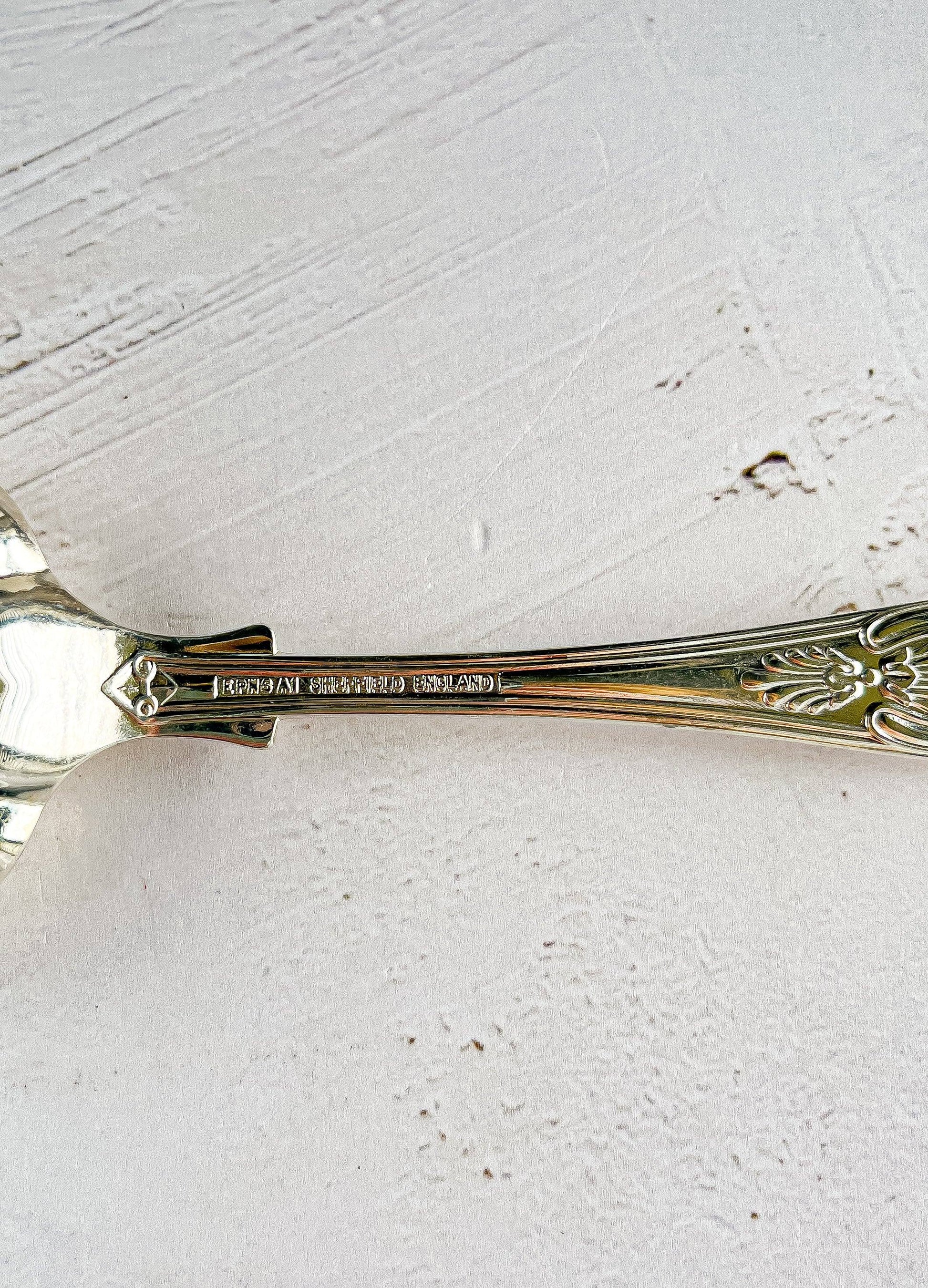 Sheffield Silver-Plated Embossed Bon Bon Spoon - 'Kings' Pattern - SOSC Home