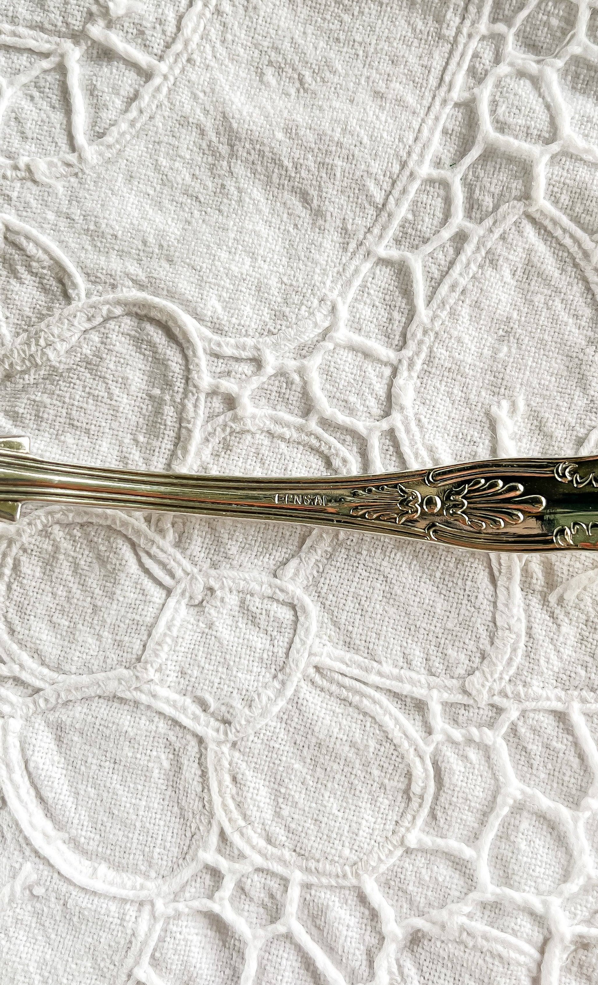 Sheffield Silver-Plated Embossed Gravy Ladle - 'Kings' Pattern - SOSC Home