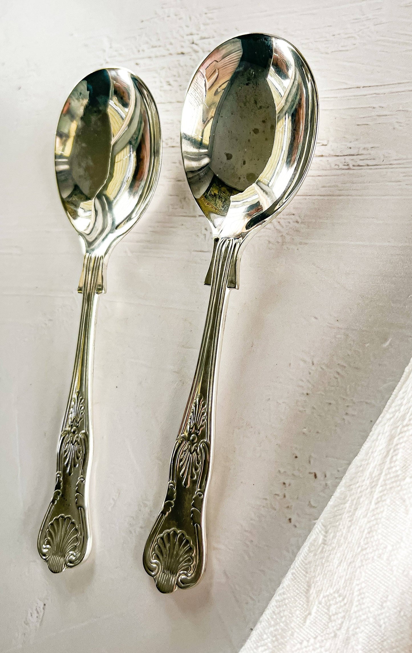 Sheffield Silver-Plated Set of 6 Dessert Spoons – 'Kings' Pattern - SOSC Home