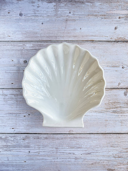Shell-Shaped Ceramic Dish | White Glaze - SOSC Home