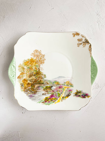 Shelley Gainsborough Shape Square Handled Cake Plate - 'Heather' Collection - SOSC Home