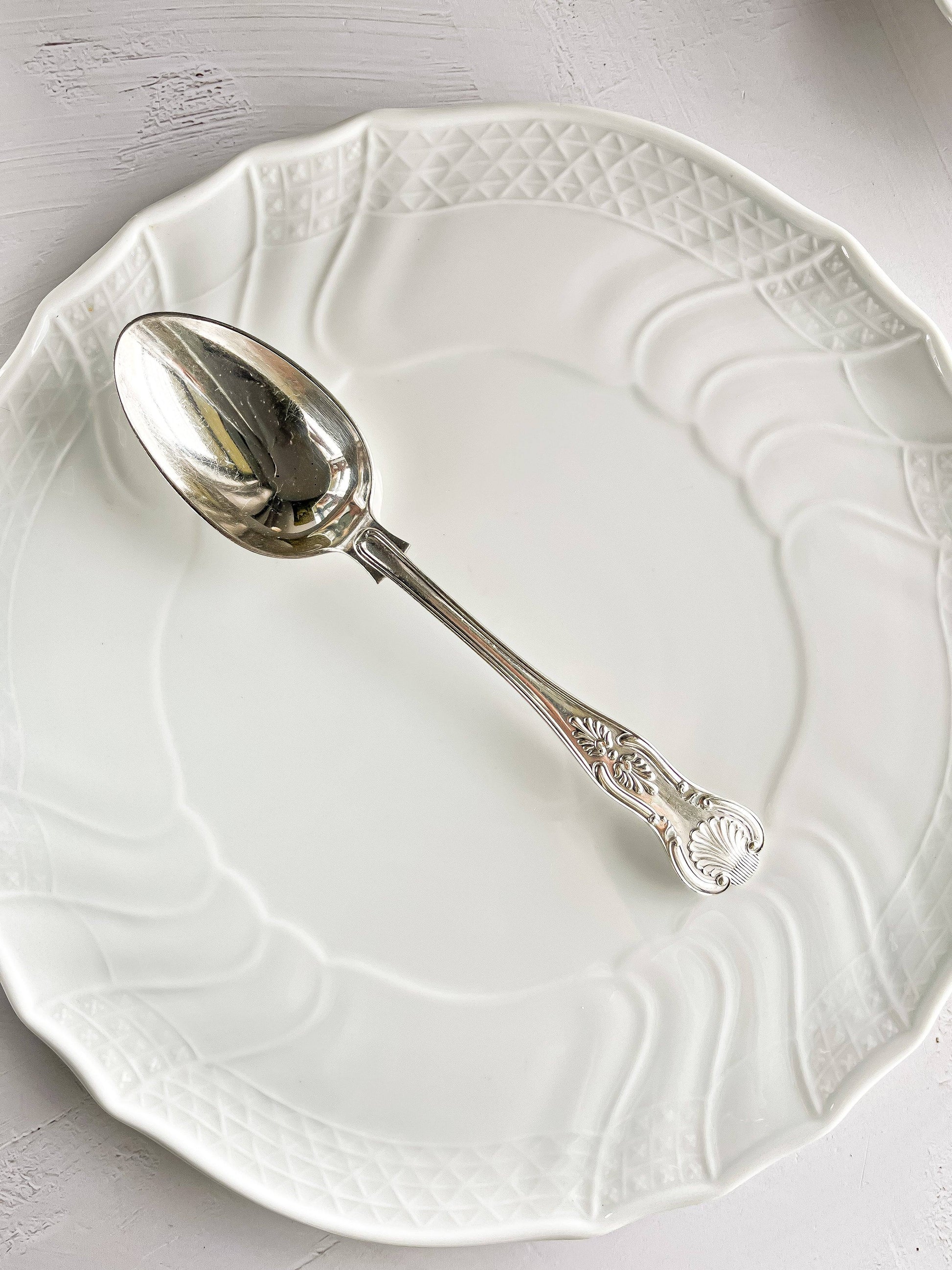 Silver-Plated Serving Spoon - 'Kings' Pattern - SOSC Home