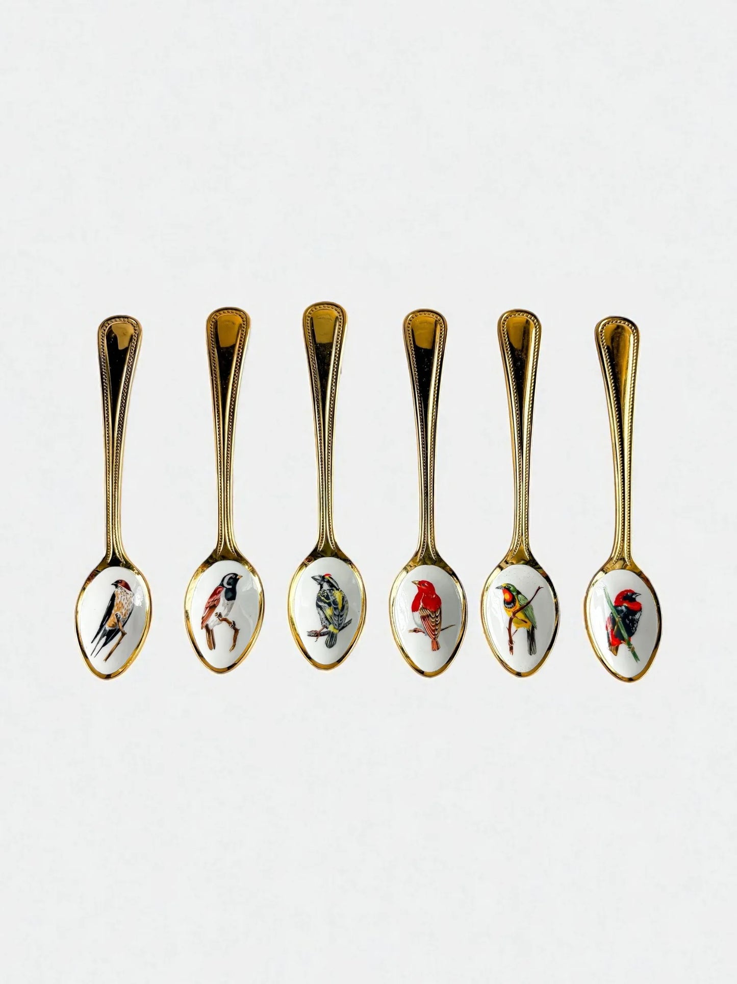 South African Birds Set of 6 Gold-Plated Teaspoons | Collection 3 - SOSC Home