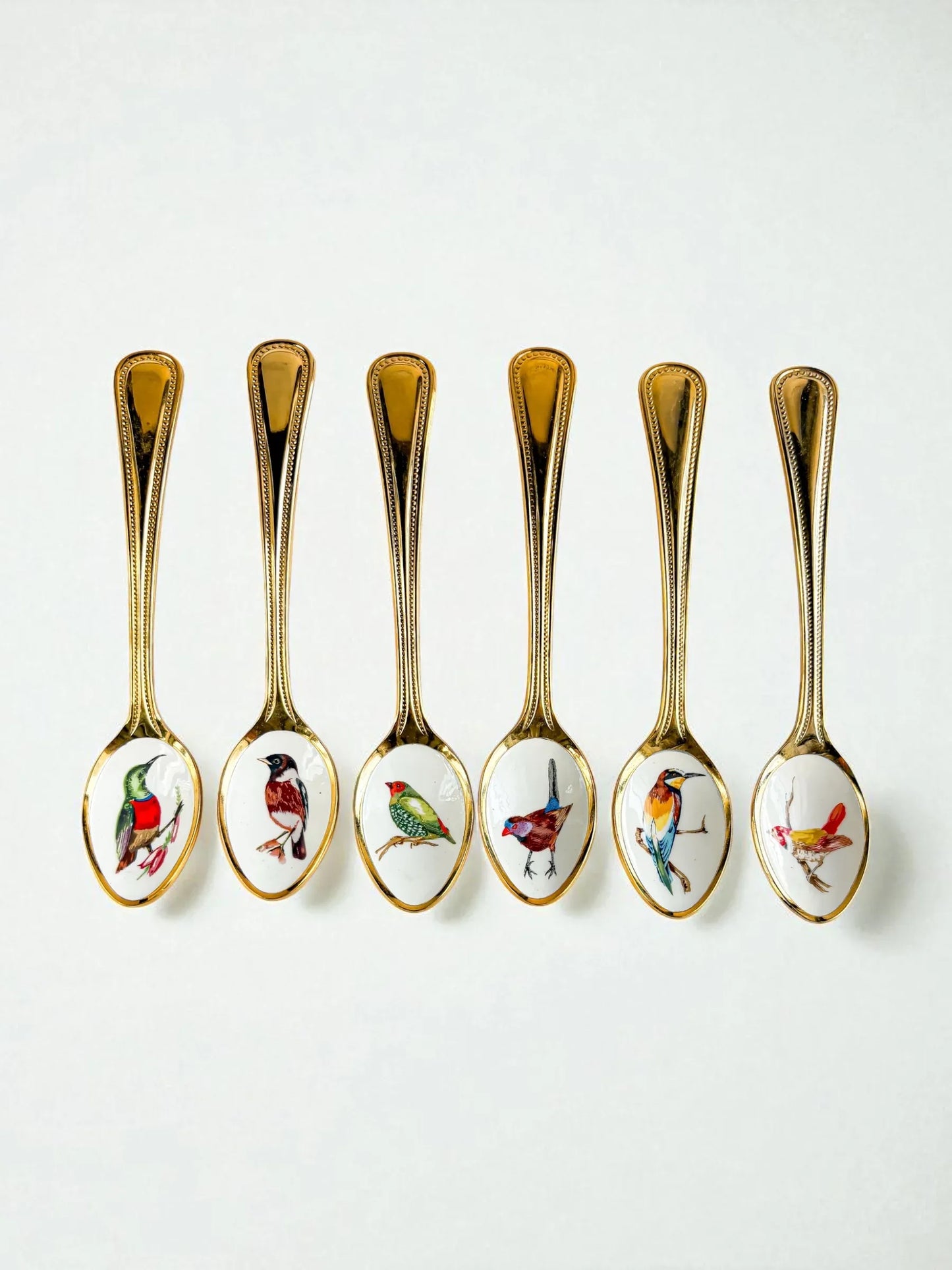 South African Birds Set of 6 Gold-Plated Teaspoons | Collection 4 - SOSC Home