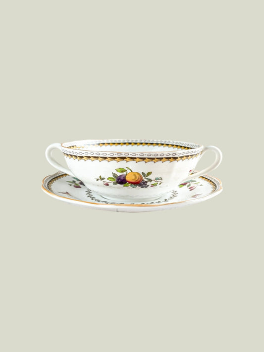 Spode Flat Cream Soup Bowl & Saucer Set - 'Rockingham' Collection (Modern Version) - SOSC Home