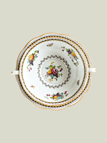 Spode Set of 6 Flat Cream Soup Bowl & Saucer Sets - ‘Rockingham’ Collection (Modern Version) - SOSC Home