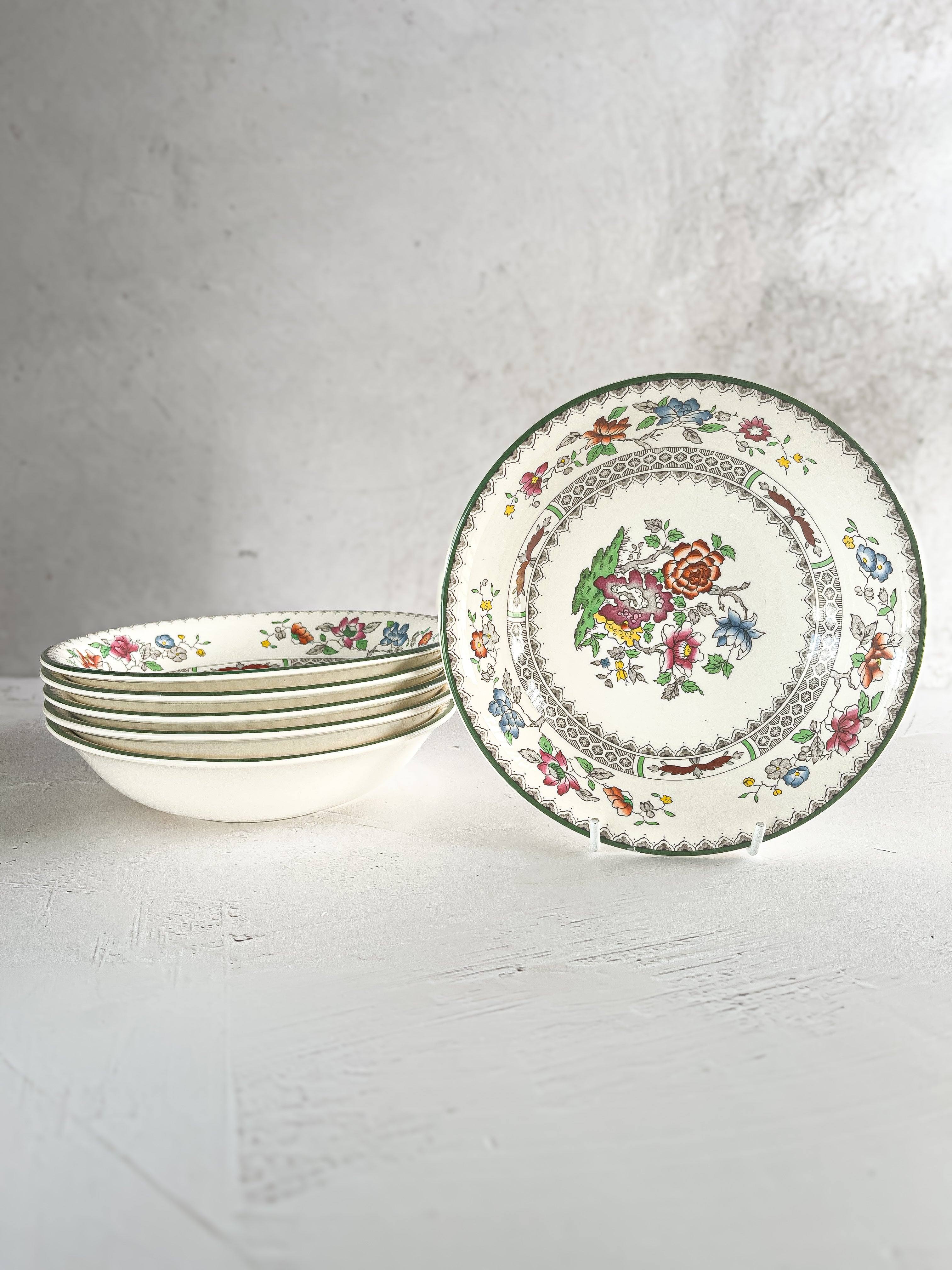 Spode Chinese Rose 食器セット英国製 廃盤 希少　フルセット Spode Set of 6 Fruit/Dessert Bowls - 'Chinese Rose' Collection