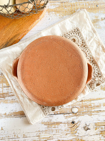 Traditional Earthenware Terracotta Bowl with Glazed Interior and Handles - SOSC Home