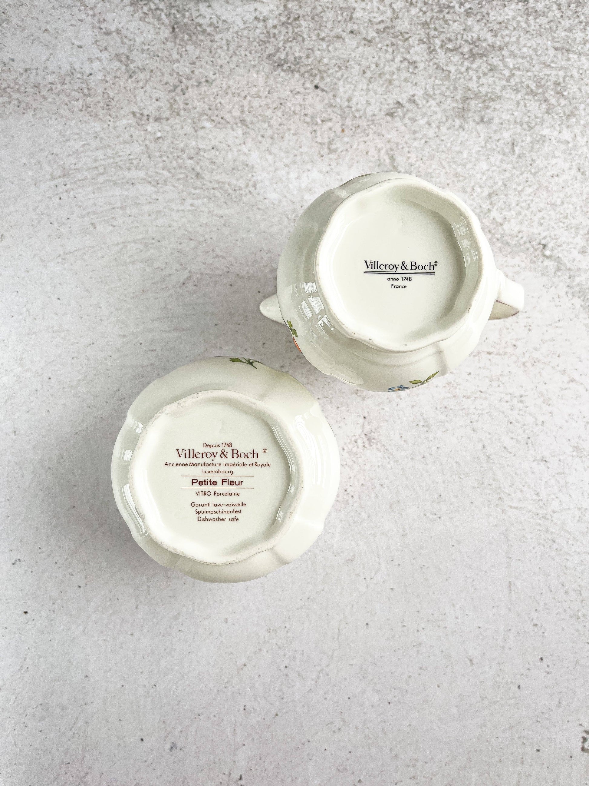 Villeroy & Boch Creamer and Sugar Bowl with Lid Set – ‘Petite Fleur’ Collection - SOSC Home