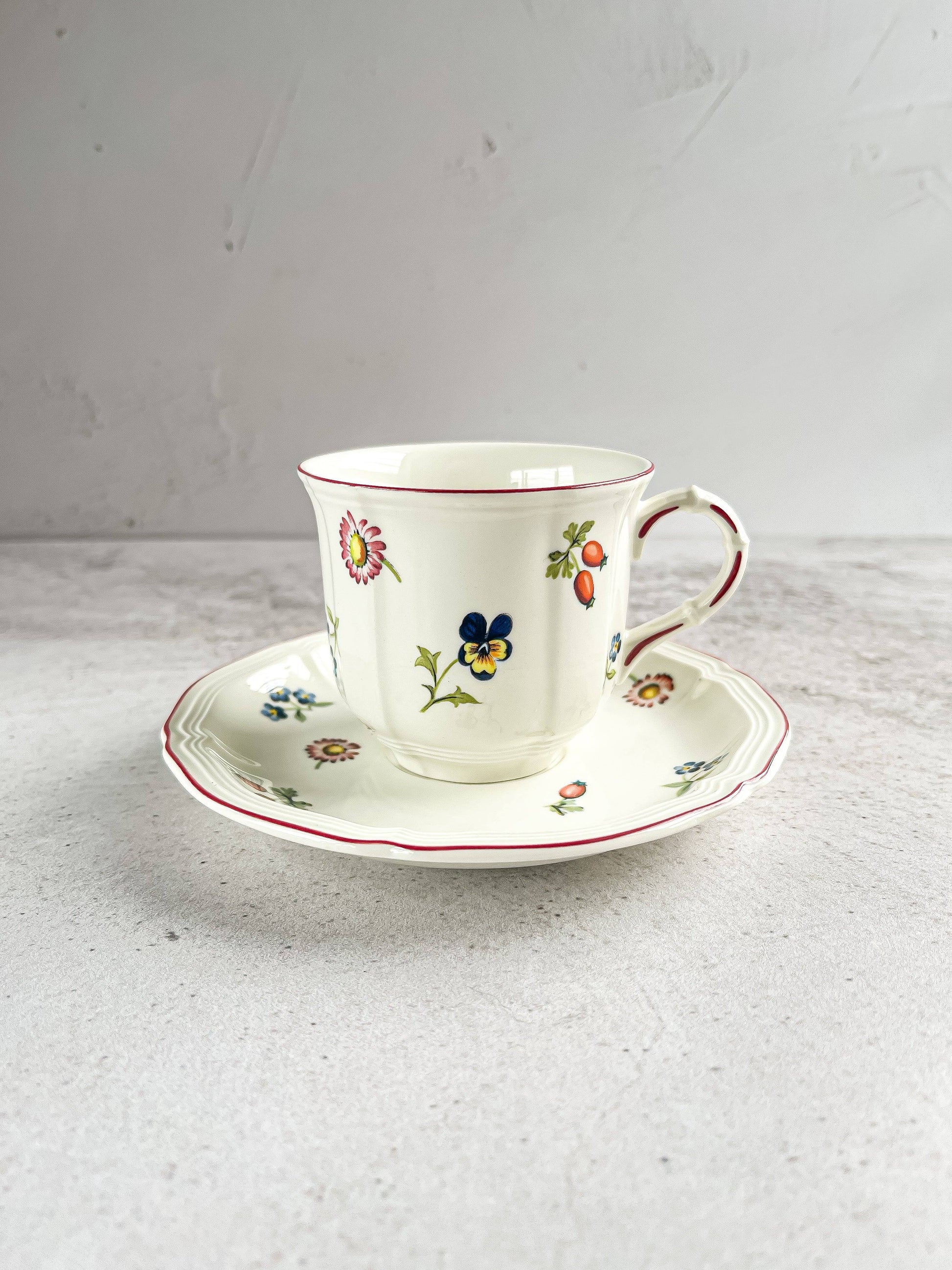 Villeroy & Boch Set of 6 200ml Coffee Cups and Saucers – ‘Petite Fleur’ Collection - SOSC Home