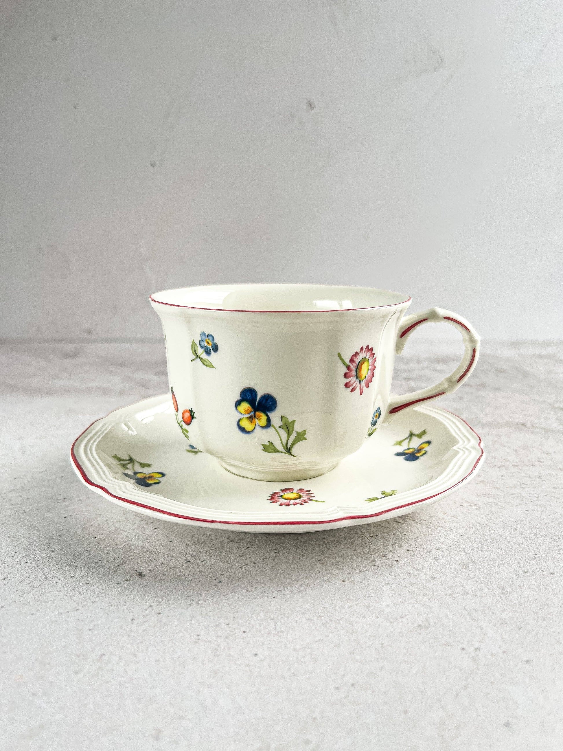 Villeroy & Boch Set of 6 225ml Teacups and Saucers – ‘Petite Fleur’ Collection - SOSC Home