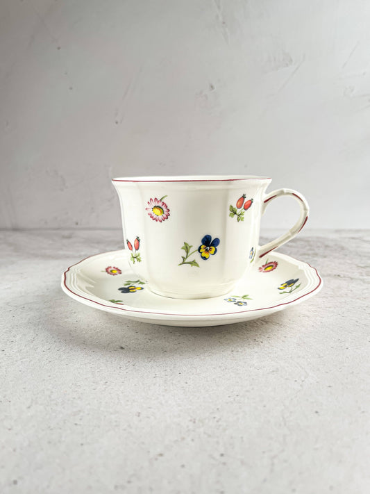 Villeroy & Boch Set of 6 350ml Cappuccino Cups and Saucers – ‘Petite Fleur’ Collection - SOSC Home