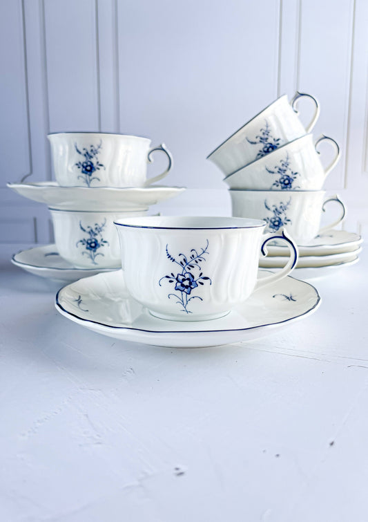 Villeroy & Boch 'Vieux Luxembourg' Teacups and Saucers - Set of 6 - SOSC Home