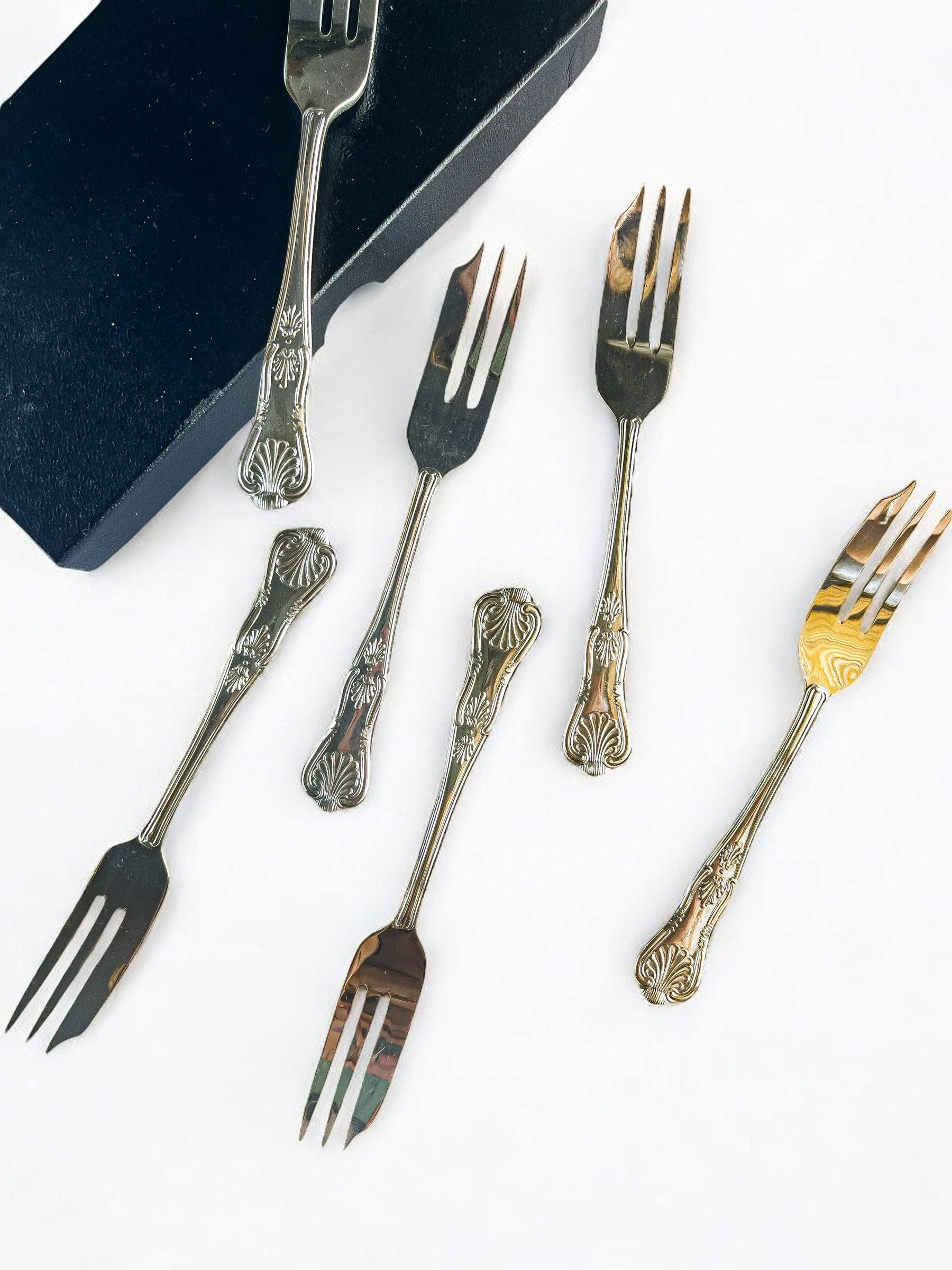 Viners of Sheffield Set of 6 Cake Forks | 'Kings Royale' Pattern - SOSC Home