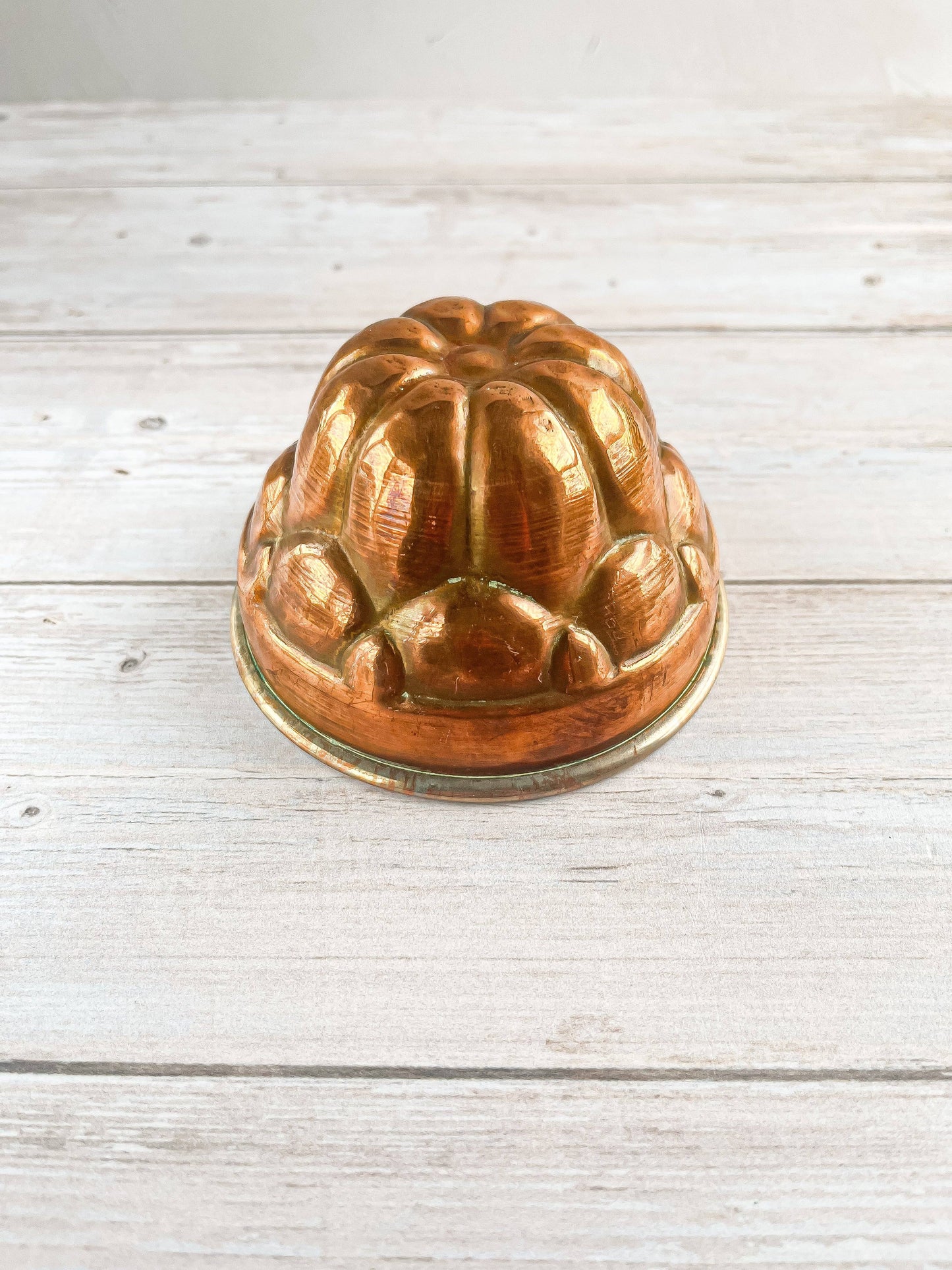 Vintage Copper Jelly Mould - Domed Design with Scalloped Edge - SOSC Home