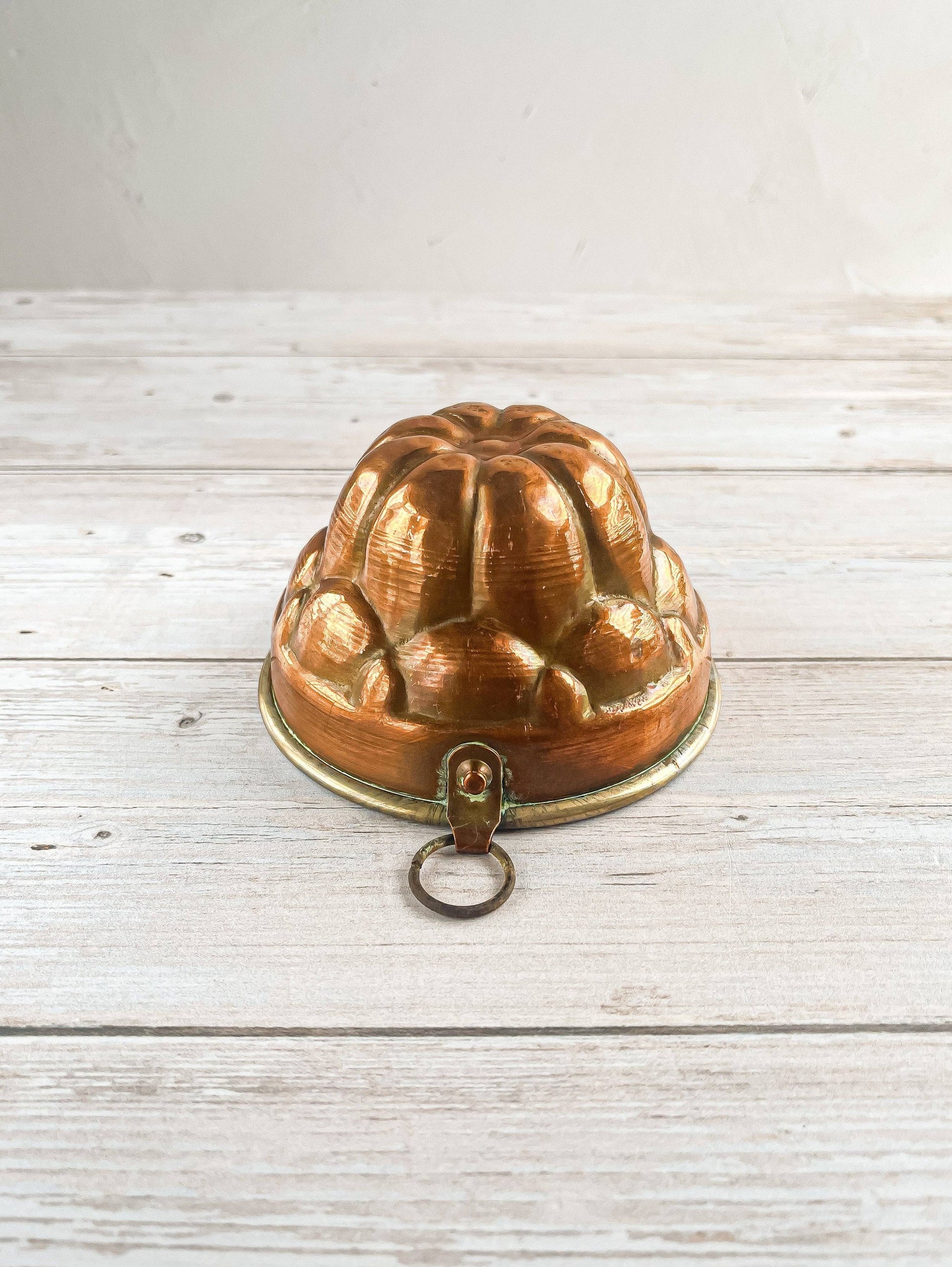 Vintage Copper Jelly Mould - Domed Design with Scalloped Edge - SOSC Home