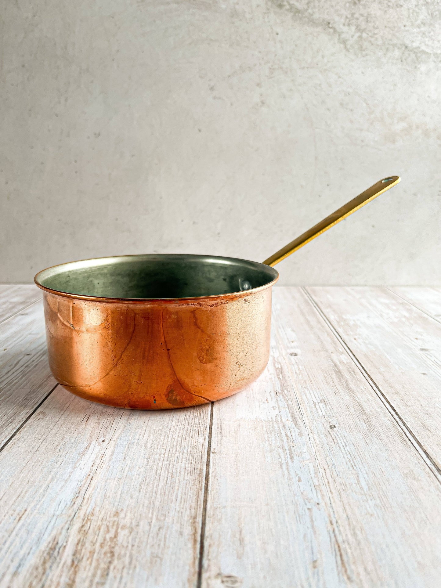 Vintage Copper Pan with Brass Handle - Medium - SOSC Home