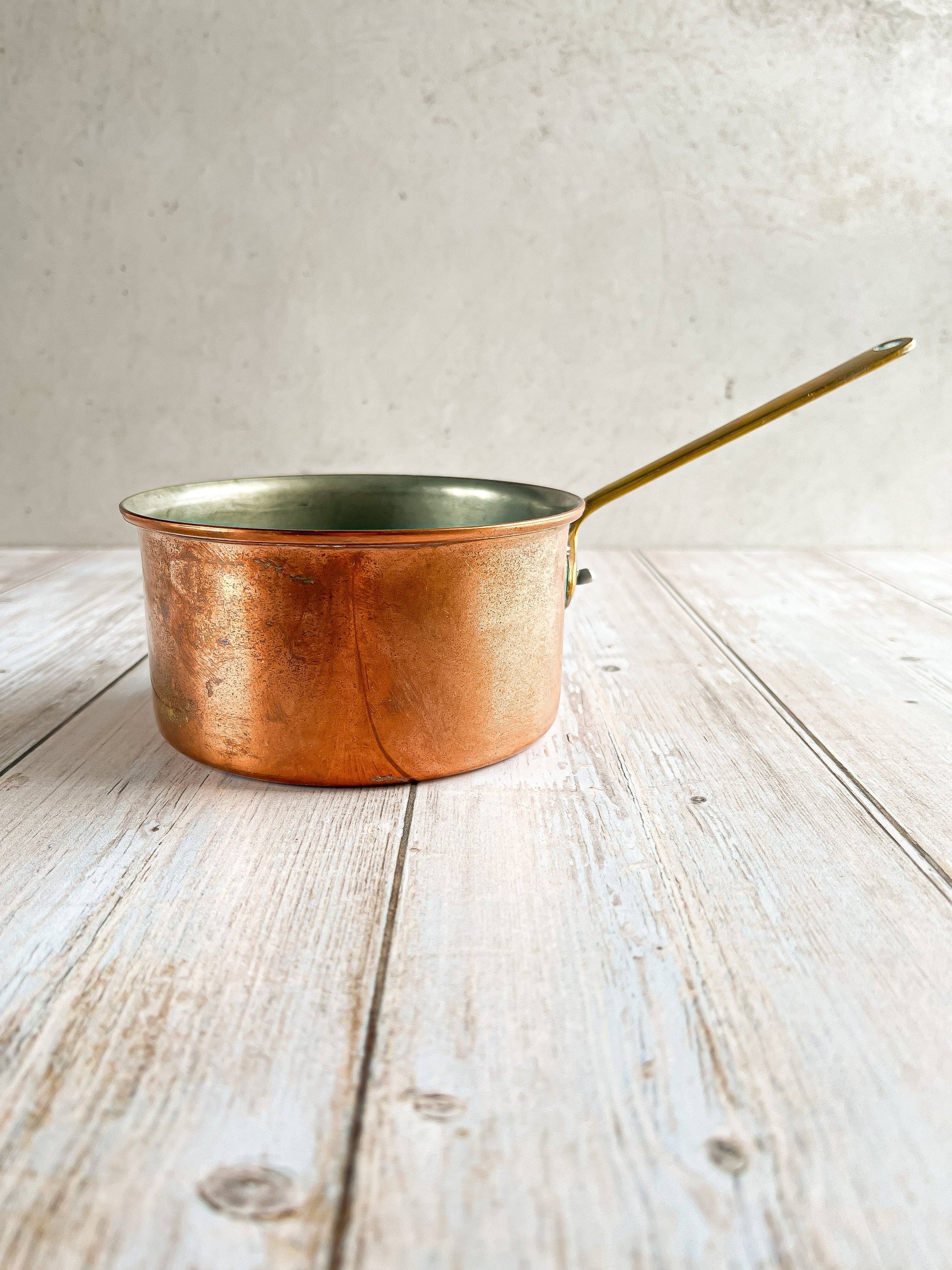 Vintage Copper Pan with Brass Handle - Small - SOSC Home