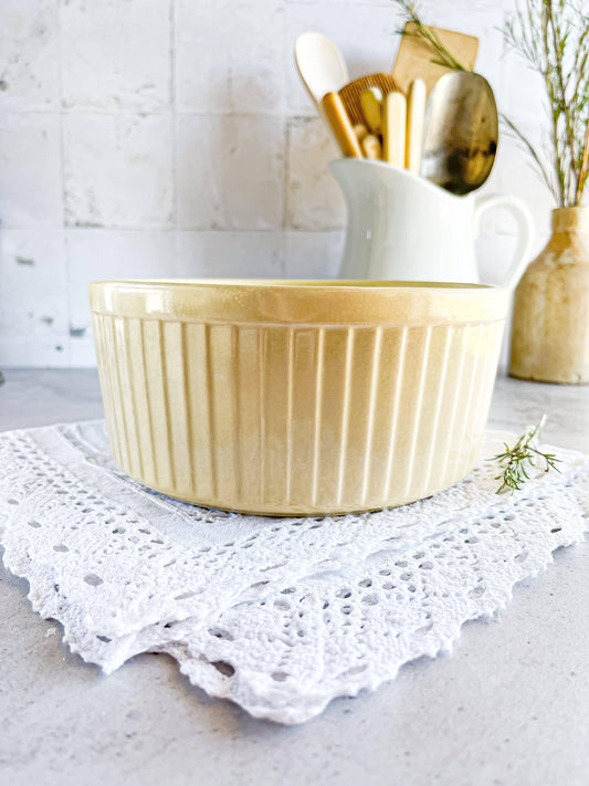 Vintage Cream Soufflé Dish - SOSC Home