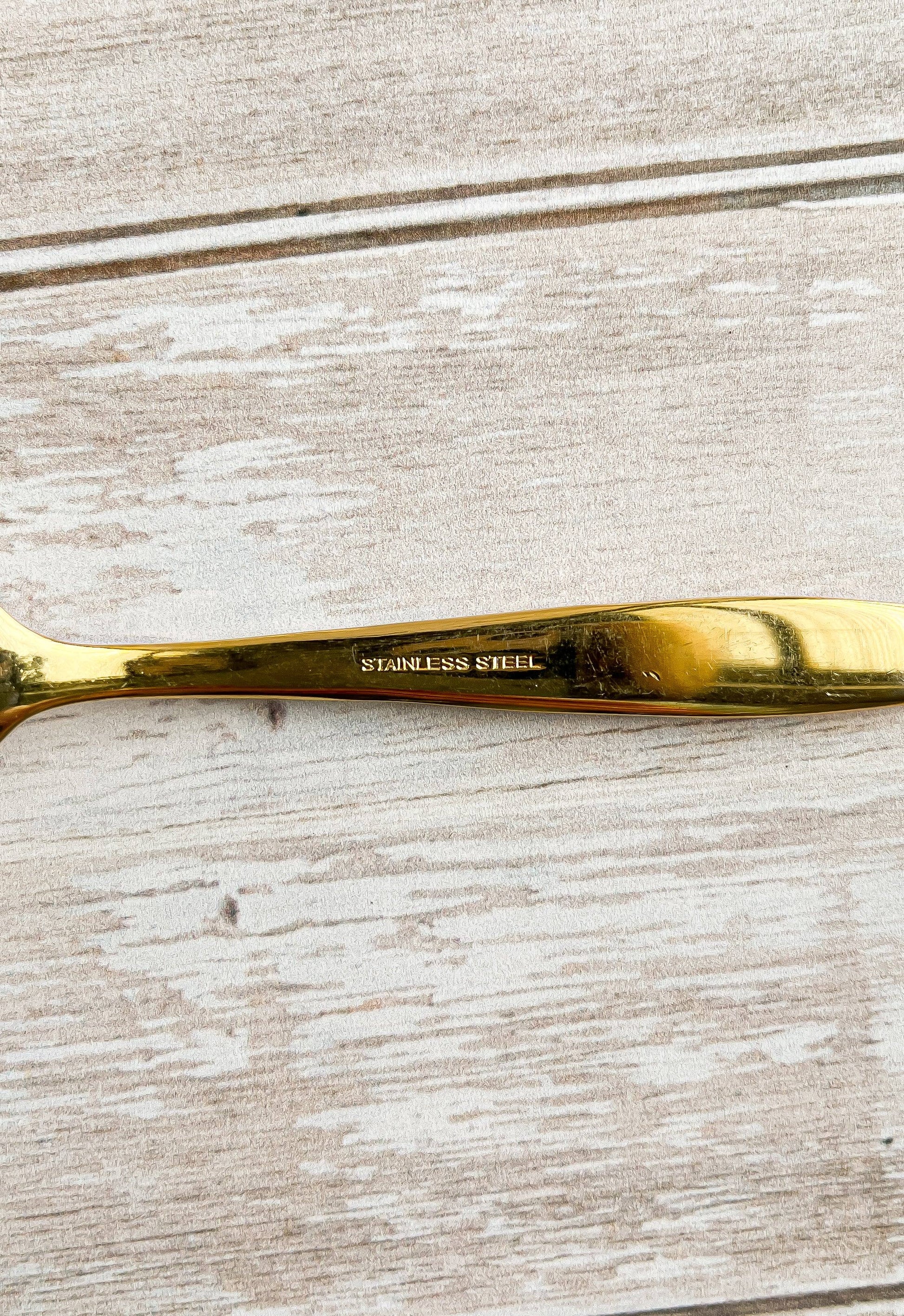 Vintage Gold-Plated Stainless Steel Teaspoon Set of 6 - Sleek Design - SOSC Home
