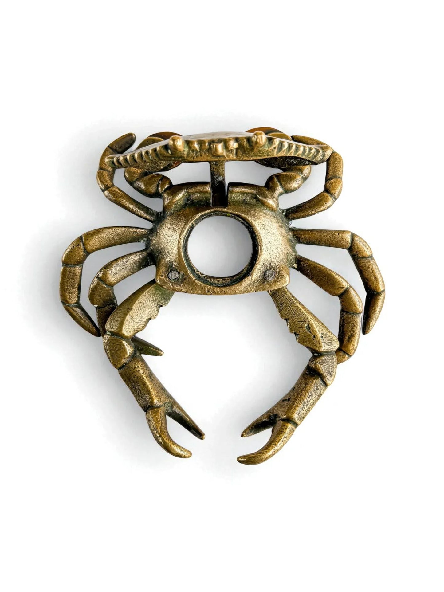 Vintage Solid Brass Decorative Crab with Moving Claws - SOSC Home
